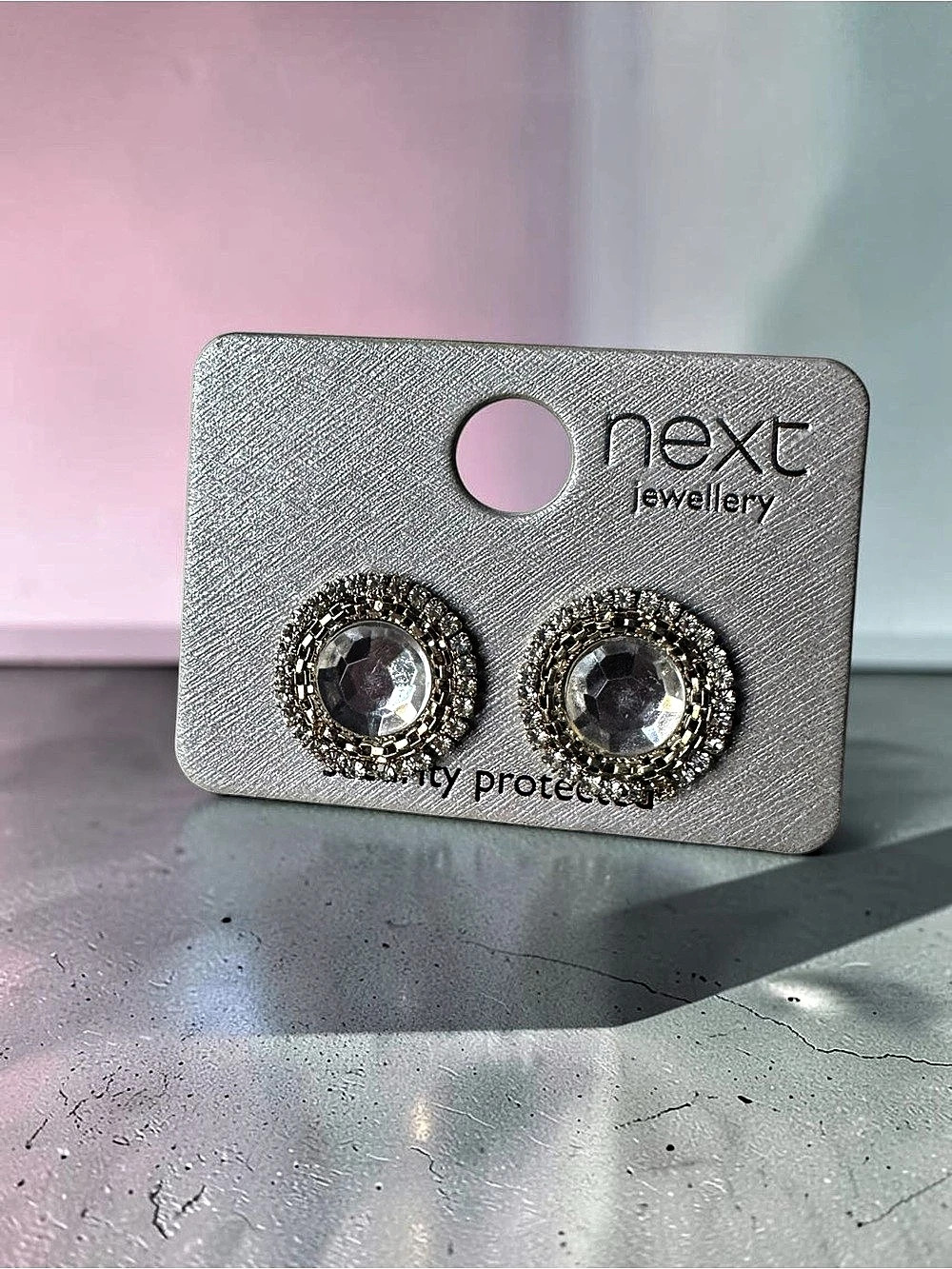 Next Jewelery Crystal Stud Earrings in Silver NWT